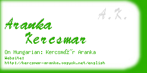 aranka kercsmar business card